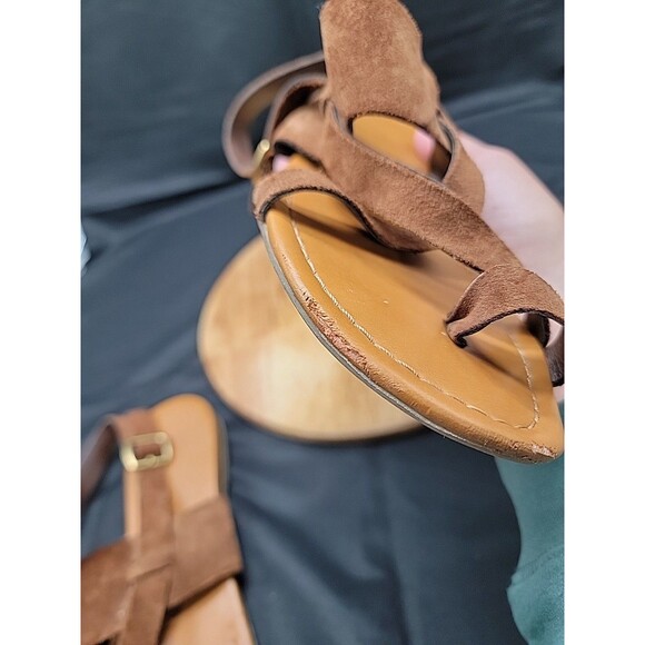 Franco Sarto Gia Brown Suede Strappy Sandals Size 8M - Picture 8 of 10